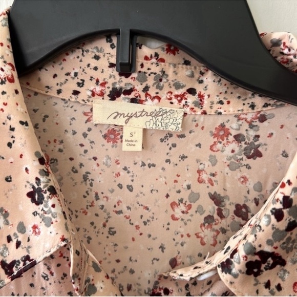 Mystree Boho Pink Floral Longline Button Down Long Sleeve Shirt Top - Picture 6 of 8